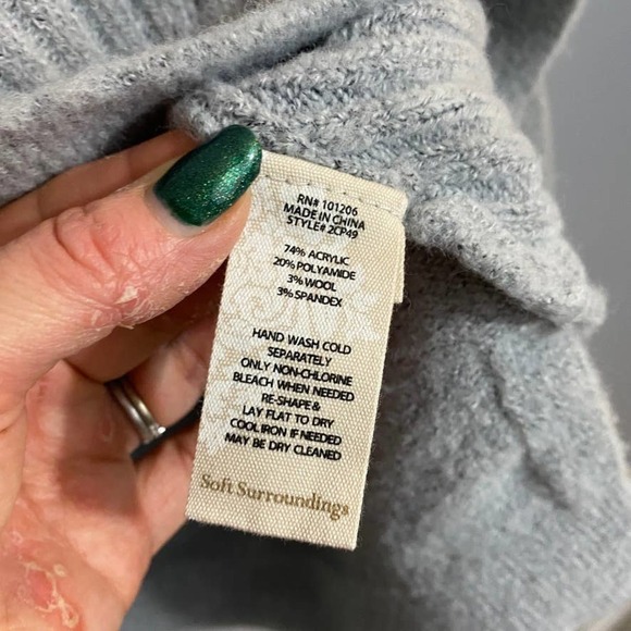 Soft Surroundings Gray Sweater Size Medium - Picture 4 of 6